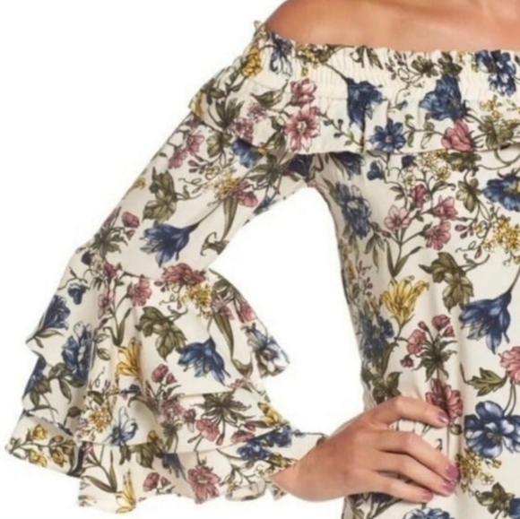 MISA Los Angeles  Amal Floral-Print Off-the-Shoulder A-Line Dress - Picture 5 of 6